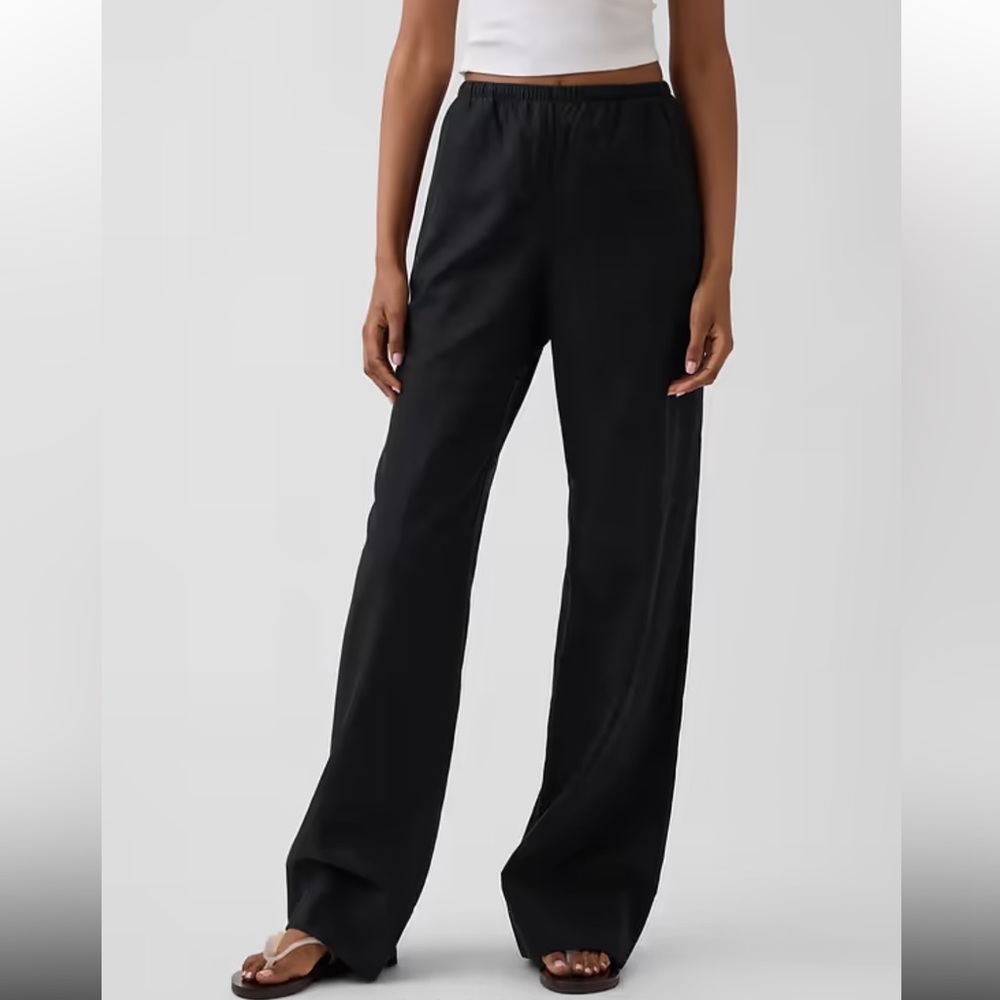 Gap linen blend black drawstring pants XXL Tall NWT